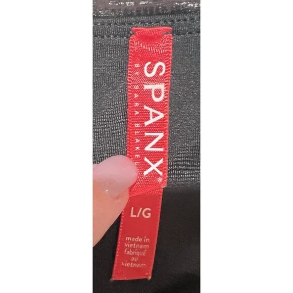 SPANX Leggings Woman’s Brown Faux Leather Alligator Size Large - Picture 5 of 8